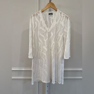 Jordan Taylor White Mesh Swim Coverup